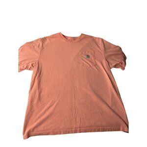 Carhartt Mens Loose Fit Pocket T-Shirt XL Coral 100% Cotton Durable Workwear